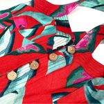 Farm Rio  Summer Foliage Linen Mini Dress Red Medium NWT Photo 11