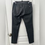 ZARA Slim Fit Black Pleather Jeans w/ Gold Zip Pockets Ankle Zippers Wm Sz US06 Photo 5