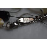 Ny Collection NY Triple Strand Silver Tone Metal Chain Multi Color Glass Beaded Retro Necklace Photo 3