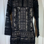 Parker  Black‎ Lace Mesh Mini Dress Sheer Romantic Gothic Party Small Vampcore Photo 0