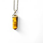 Artisan Tigers Eye crystal Pendant Necklace sterling silver 925 chain Photo 6