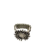 Vintage Sunburst Stretch Ring Boho Chic Statement Jewelry‎ Antique Silver R Photo 1