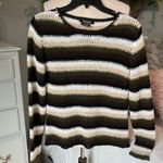 Karen Kane  Lifestyle Petites Medium Sweater Womens Pullover Striped Crochet Photo 9