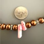 Pink Natural Gemstone Chocolate Colored Faux Pearl Necklace Photo 6