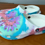 Crocs Classic Tie Dye Clog Slip On Shoe Water Rubber Graphic Multicolor Pastel Photo 0