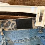 Trendy Blue Wide Leg Jeans with Leopard Accents Size XS Photo 2