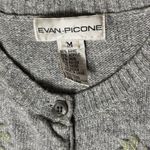 Vintage Evan Picone beaded floral cardigan M Gray Size M Photo 2