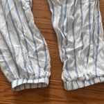 Forever 21  White with Light Blue Vertical Stripes Strapless Jumpsuit Size Medium Photo 5