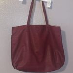 G.H. Bass &Co. G.H. Bass & Co maroon reversible tote bag attached wallet faux leather Photo 4