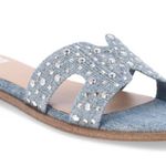 MADDEN NYC Womens Slip On Slide Sandals Size 9 Denim Diamanté New Blue Photo 5