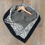 Vintage Echo 100% Silk Houndstooth Paisley Print Scarf Black and Cream 34" sq Photo 7