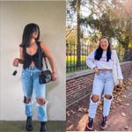 American Eagle  Super High Rise Ripped Ankle Straight Jeans Size 14 X Long Tall Photo 1