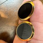 Vintage Napier Asymmetrical Gold‎ & Black Designer Earrings 1980s Clip On Photo 2