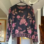 Vince Camuto  Women's Floral Jacquard Crewneck Blouse Sz M Photo 4