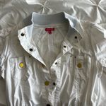 White Short Sleeve Button Photo 1
