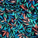 Lands' End Plus Size 16 One Piece Swimsuit Colorful Leaf Print Ruching Photo 2