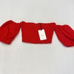 VICI  red small crop top- puff sleeves size Small (b10) Photo 2