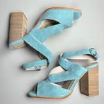 Chinese Laundry Kristin Cavallari by Lara Crisscross Heeled Sandal in Jade Suede Photo 5