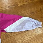 Peloton  Fabric-Mix Colorblock Pullover Sweatshirt Gray/Pink Drawcord Hem Size XS Photo 4