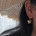 Free People Butterfly Gold Dangle Earrings  Photo 1