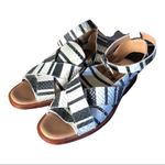 Free People  ankle strap faux snake print striped sandals‎ 36 Photo 7