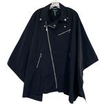 Ralph Lauren Lauren Zip-Front Poncho Jacket Moto Rain Coat Photo 0
