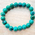 Vivid Stone Stretchy Beaded Bracelet Green Photo 2