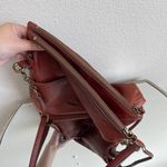 Margot NYC MARGOT Cognac Brown Supple Leather Boho Double Zip Messenger Crossbody Bag Purse Photo 11