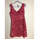 Nanette Lepore Women Faux Wrap Dress Sz.12 Red/White Sheath V-Neck Knee length Photo 1