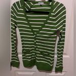 Old Navy Green and White Striped Cardigan Twilight core Bella Swan Cardigan y2k Photo 0