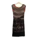 Diktons Barcelona Size 6 Multicolor Mountain Castle Artsy Midi Stretch Dress Photo 2