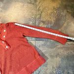 Natural Reflections  Orange Waffle V-neck Long Sleeve Sweater Medium Photo 4