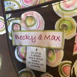 Becky & Max Brown Pink Rockabilly Dress Cupcake Fit Flare Twee Derby Party Y2K Size 4 Photo 4