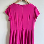 Adrianna Papell Asymmetrical Midi Dress Pink Pleated Womens Size 10 Lined Photo 6