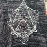 Free People  Sweater M ZODIAC Embroidered Lace-Up Sides Linen Cotton Wool SP Photo 2