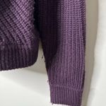 Carven Purple Twist Knit 100% Wool Sweater Women's Large Photo 1