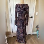 The Sang  Navy Polka Dot Patchwork Wrap Dress Photo 2