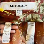 MOUSSY Shirt Dress Button Down Floral Burnt Orange Brown Long Sleeve Midi M EUC Size M Photo 4