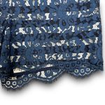 Anthropologie Anthro Cartonnier Lace Overlay Dressy Casual Shorts Striped Lining Navy Blue 2 Photo 4