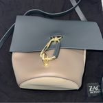 ZAC Zac Posen Taupe/Brown and Charcoal Crossbody Bag w/Branded Black Dust Bag Tan Photo 1