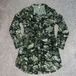 Anthropologie Pilcro Ruched Corduroy Button Floral Camo Shirt Dress Green 10 Photo 4