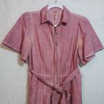 Free People  Mauve Acid Wash Wide Leg Short Sleeve Jumpsuit Casual Size 2 Photo 2