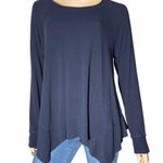 Michael Stars Women’s Size L Navy Blue Handkerchief Hem Lightweight Sweater Photo 1