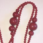60” Long Deep Burnt Orange/Red Boho Beaded Retro Vintage Necklace Photo 4