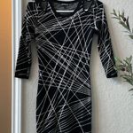 EXPRESS Cold Shoulder BodyCon 3/4 Quarter Sleeve Geometric Print Sweater Dress Photo 2