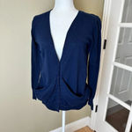 Juicy Couture Vintage  Navy Knit Size Small Open Back Cardigan Sweater Photo 2