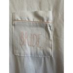 Rae Dunn  Bride Nightgown size Medium White with "Bride" in Pink Font Photo 2