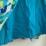 Old Navy Watercolor Floral Cotton Skater Skirt (Sz XL) Blue and Green Floral Photo 4