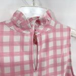 Crown & Ivy Crown & Ivy Large Top Ruffle Mock Neck Sleeveless Top Pink Gingham Tiered 1295 Photo 8