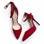 Jessica Simpson Parkerr Lipstick Red Microsuede Heels Photo 0